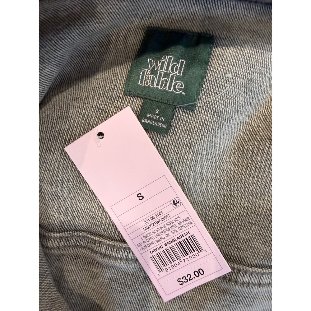 Wild Fable Gray Acid Wash Denim Jacket Size S - Picture 6 of 6